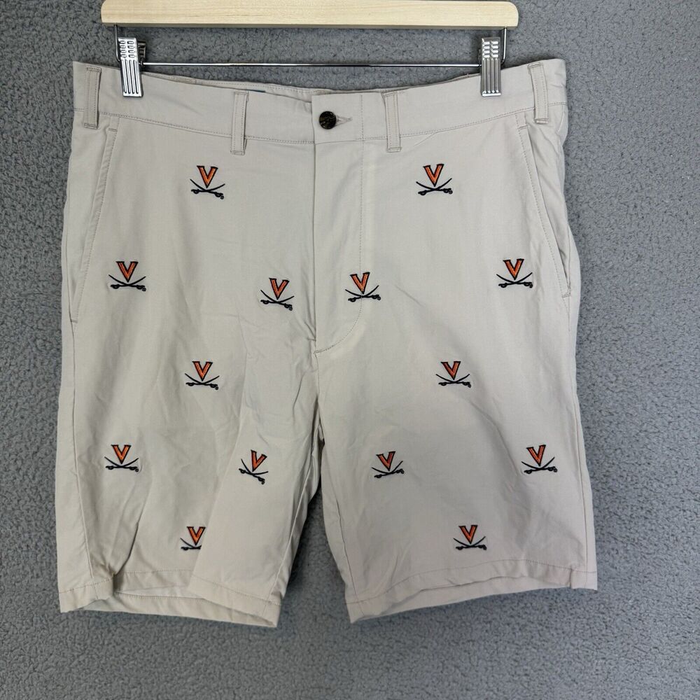 S Castaway Nantucket Island‎ Shorts Mens 34 Beige University Of Virginia Nylon